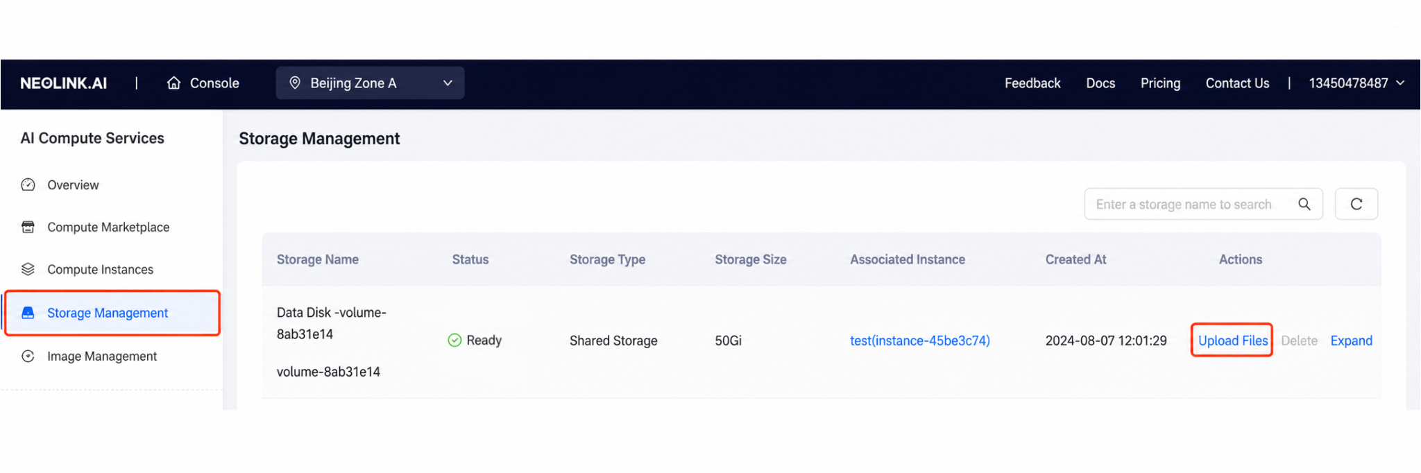 Upload file